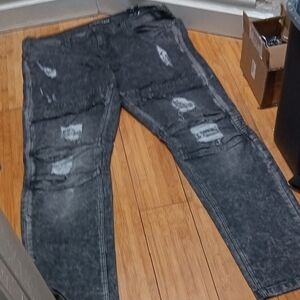 Men's Relaxed Fit Distressed Gray Jeans